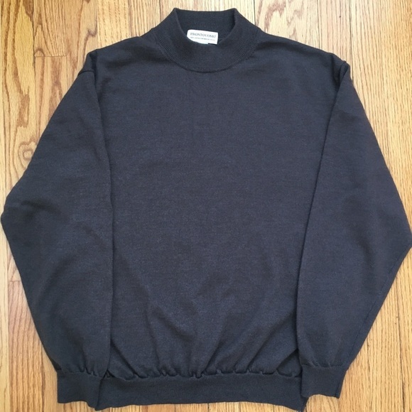 Pronto Uomo 100% extra fine merino wool brown pullover sweater - Picture 14 of 15